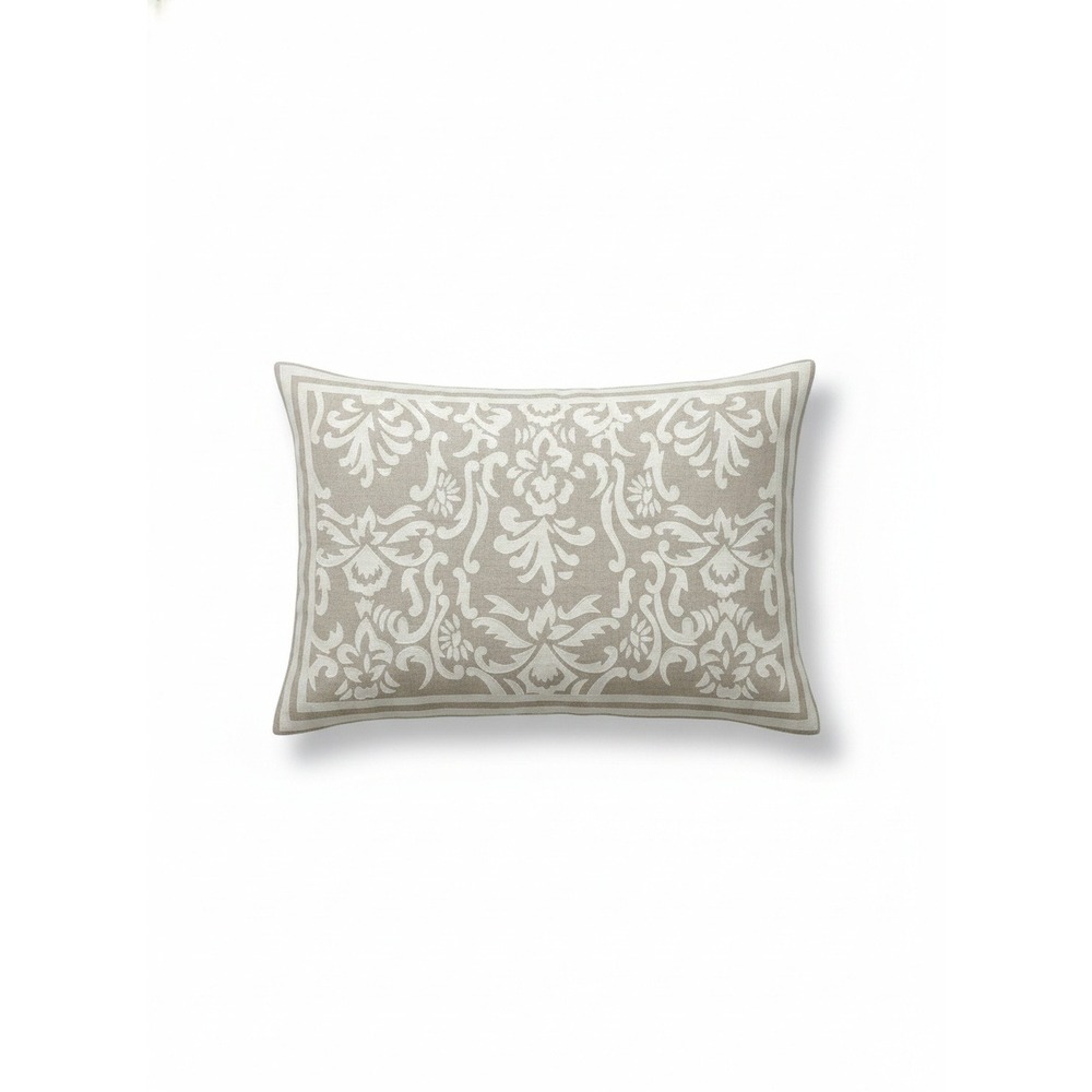 Lili Alessandra Louie Natural Linen White Linen Applique Pillow Sham 20x30